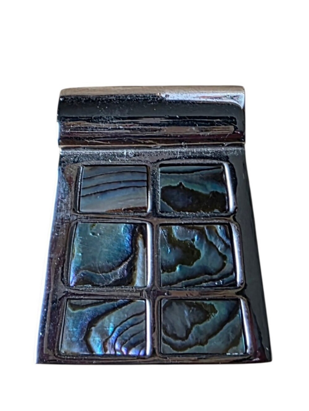 Lia Sophia Chameleon Slide Pendant Silver Mosaic Abalone Shell Retired